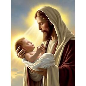 Kaliosy 5D Diamond Art Kits for Adults Jesus by Number Kits, Diamond Painting Art Christ Religion DIY Full Drill Crystal Craft Cross Stitch Embroidery Decoration (12x16 inch) 30x40 cm