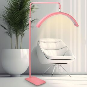Half Moon LED Floor Lamp for Beauty and Content Creation: Ideal for Lash Extension, Skincare, Eyebrows, Tattoo, Filming Black