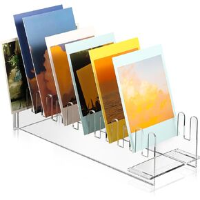 Christmas Greeting Card Display Stand Sticker Display Acrylic Organizer Portable Postcard Stand for Retail Counter Tabletop (Clear,12 Tier)
