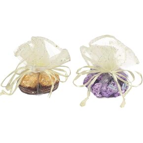 100Pcs White Organza Tulle Circles with Drawstring, Round Organza Bags Jewelry Candy Pouch Christmas Wedding Party Favor Gift Bags
