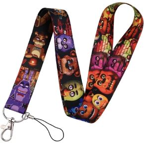 Halloween TV Movies Lanyard Keychain, Horror ID Badges Key Lanyard for ID Card Holder, Cell Phone Case