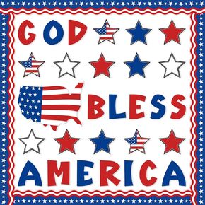 Whaline 60Pcs 4th of July Bulletin Board Decorations God Bless America Patriotic Star USA Map Cut-Outs Red White Blue Classroom Trim Border with Glue Point for Independence Day School Decor