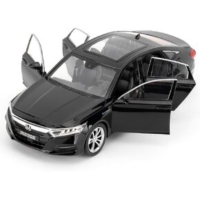 Toy Car Compatible for 1:24 Honda Accord Car Model, Pull Back Diecast Toy with Sounds＆Lights for Kids Boys Girls and Adults, Gift Black
