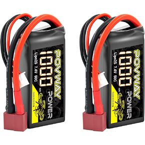 بطارية ليبو 7.4 فولت 2S 1000mAh 50C RC بطاريات ليبو مع قابس عمداء T لـ 1/10 1/16 1/18 1/24 مقياس RC سيارة شاحنة تروجي