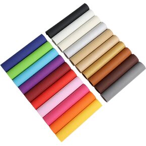 20 قطعة 12 × 8 بوصة (30 × 20 سم) ملاءات جلدية صناعية، A4 نسيج جلد صناعي ناعم مزخرف من البولي يوريثان لصنع أقراط الأقواس DIY Craft in Kuwait