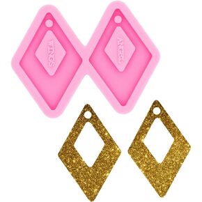 Shiny Square Shape Earring Mold DIY Epoxy Resin Earrings Silicone Mold Fashion Jewelry Resin Craft Mould Silicone Molds Craft
