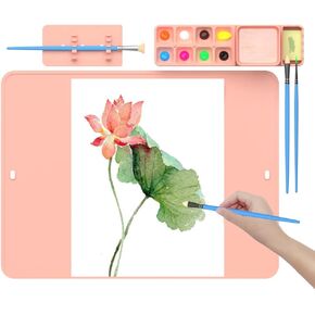 Extra Large Silicone Craft Mat, Silicone Art Mat, 24"x16" Upgraded Larger Silicone Painting Mat with Collapsible Cleaning Cup and Pen Holders for Resin Casting, Painting, Art, Clay and Play Doh.