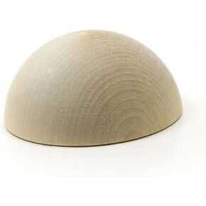 Mylittlewoodshop Pkg of 1 - Split Ball - (1/2 of a 3 inch Ball) 3 inches in Diameter and 1-1/2 inches Thick Unfinished Wood (WW-CPB300-1)