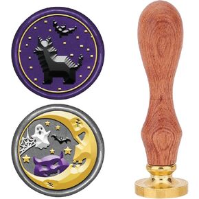 CRASPIRE 2 Style Merry Christmas Wax Seal Stamp Set Brass Sealing Stamp Heads+1pc Wood Handle Removable Holly Bell Snowman Kit Xmas for Holiday Party Envelopes Invitations Card DIY Craft Gifts Wrap