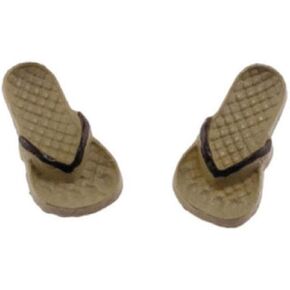 Handley House Dollhouse Miniature Tan & Brown Flip Flops