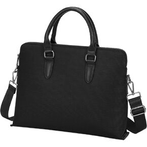uxcell 15 Inches 360° Protective Laptop Bag, Water-Resistant Laptop Briefcase, Black