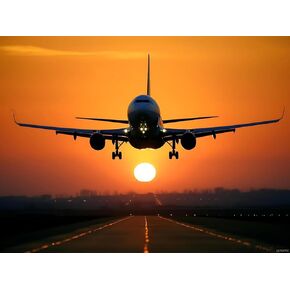EATUKYIC 5D Airplane Diamond Painting Kits for Adults, Airplane Taking Off at Sunset Diamond Art Kits for Gift Home Wall Decor 12x16 inch