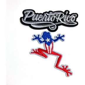 Puerto Rican Flag Iron-On Patch –Puerto Rican Flag Boricua Coquí Patches