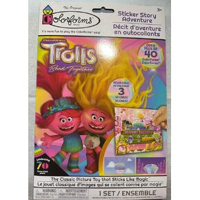 Trolls Colorforms Sticker Story Adventure - The Classic Picture Toy That Sticks Like Magic - 3 Background Scenes and Over 40 Colorforms