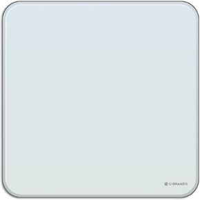 U Brands Magnetic Cubicle/Wall Glass Dry-Erase Board, 20 X 16 Inches, White Frosted Surface, Frameless