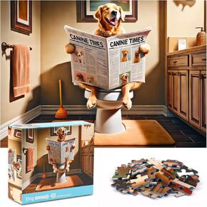 crowm Jigsaw Puzzle for Adults - 1000 Unique Piece, Family & Friends Game Funny Dog, Pet Puzzles Perfect for Game Nights Challenging Gift Animal Puzzle Home Decor
