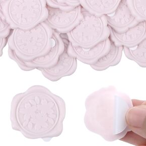 Floral Wax Seals Sticker - 50 PCs Pink Flowers Wax Seal Stickers Wedding Invitation Adhesive Cute Envelope Sealer for Birthday Party Baby Shower Christmas Cards Craft Gift Decorations