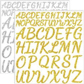 10 Sheets Gold Letter Stickers 520Pcs Vinyl Alphabet Stickers Self Adhesive Glitter Gold Stick on Letters Peel and Stick for Scrapbooking Carfts Water Bottles Doors Signs Mailbox Bussiness (Gold)
