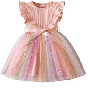 Nileafes Toddler Girl Tulle Dress Casual Summer Princess Dresses