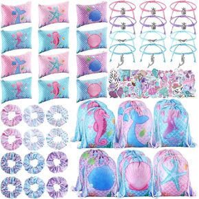 Abbylike 49 Pcs Gymnastics Party Favor Set 12 Gymnastics Makeup Bag 12 Gymnastics Bracelet 12 Drawstring Backpack 12 Gymnastics Hair Ties 1 Set Gymnastic Stickers for Women Girl Gym Sport Yoga