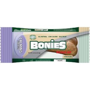 BONIES Natural Calming Formula Regular-Sized Single Bone for Dogs Over 50 LBS - Natural Dog Treats - Healthy Teeth & Fresh Breath - Low Calories - Chicken Flavor - 1 Bone