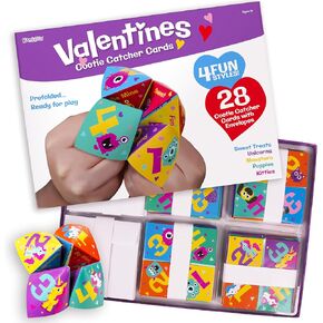 Kangaroo Cootie Catcher Valentines Day Cards, Valentine's Day Cards, Gifts for Kids, Valentines Day Cards for Kids School, Party Favor Bulk, Girls Valentines cards, Valentines Day Cards (Pack of 28)
