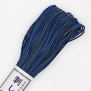 Olympus Sashiko-20m Skein-Variegated Thread (Dark Navy & Charcoal # 98)