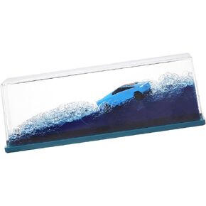 Unsinkable Cyber Pickup Truck Car Toy Model Desk Acrylic Paperweight Liquid Wave Decorations for Car Cruise Ship Toy in a Bottle Box Toys (Gold-S)