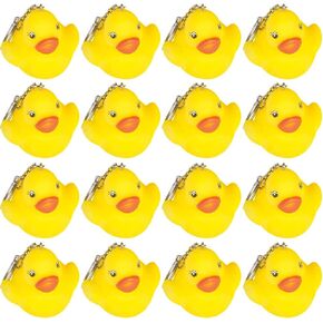 ArtCreativity Ducky Keychains for Kids, Set of 12, Key Chains with Yellow Duck, Accessories for Keys, Backpack, or Pocket Book, Keyholder Birthday Party Favors, Carnival Party Favors for Children