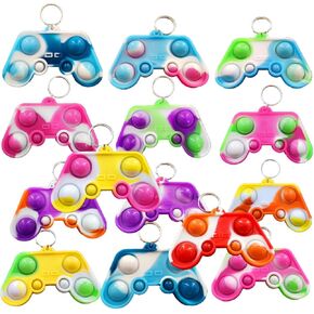 30 Packs Bulk Game Controller Backpack Mini pop Fidget Keychain, Birthday Party Favors,Students Bubble Prize for boy and Little Girl,Kids