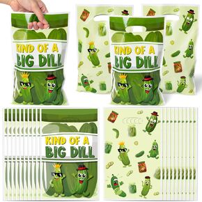 ArainQicult 50Pcs Funny Pickle Party Favor Bags, Funny Fruit Cucumber Party Gift Bags, Kind of a Big Deal Goody Treat Bags, Vegetable Themed Party Decoration for Kids Birthday Fruit Party Supplies