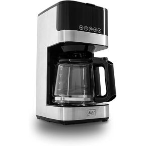 Melitta Aroma Tocco PLUS Hot and Iced Drip Coffee maker Programmable Stainless Steel Coffee Maker | 12-Cup Glass Carafe | LCD display, Touch-Screen Drip Coffee Machine with touch & Aroma control