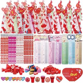 UMEELR 28 Pack Stationery Set, Gift Bag with Pencil Cards Stamper Eraser Ruler Sharpener for Kids Classroom Prize Party Favors
