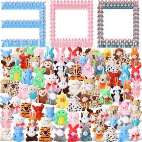 Sasylvia 300 Pcs Mini Stuffed Animal Toys Bulk Keychain Decoration 2.4 in Tiny Small Animal Toys Smal Plush Toy Assortment Set for Party Favors Goodie Bag Fillers Carnival Prize