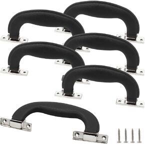 Black Plastic Luggage Trunk Pull Handles Antique Suitcase Side Holder for Toolbox, Musical Box Briefcase, with Screw(6 Pcs)