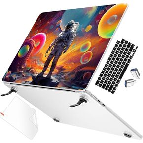 May Chen Compatible with MacBook Air 15 inch Case A3114 M3 A2941 M2 Chip 2024 2023 Release, Sturdy Protection Finish Hard Shell Case Cover with Fold Kickstand & Keyboard Cover, Luxury Lotus Flowers