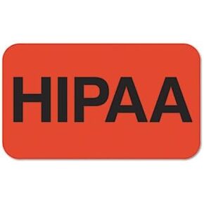 Tabbies MAP7190 Medical HIPAA Labels, Fluorescent Red, 1-1/2"W x 7/8" H, HIPAA 250 Labels/Roll