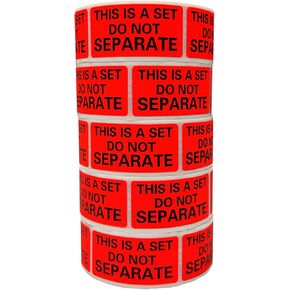 Innovative Haus 5 Rolls/500 Labels (2,500 Total) This is A Set Do Not Separate Packing Labels. 1" x 2" Self-Adhesive Fluorescent Red. Stickers for Shipping Bundle Sets and Multi-Pack Products