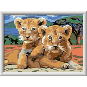 Ravensburger Little Lion Cubs Paint by Numbers Kit for Kids - 23616 - Painting Arts and Crafts for Ages 11 and Up