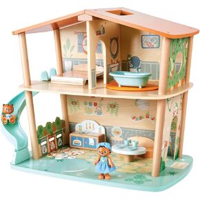 Hape Tigers Jungle House,Green Planet Explorers | Educational Toy Doll House with Furniture, for Children Ages 3+ Years