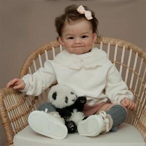 Lifelike Smile Reborn Baby Dolls Girl - 24 Inch Realistic Reborn Toddler Dolls, Big Size Real Life Reborn Doll, Big Baby That Look Real, Weighted Soft Cloth Body Baby Doll with Gift Box