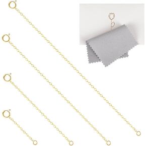 Necklace Extender 925 Sterling Silver Hypoallergenic Chain Extender with Jewelry Clasps, Necklace Bracelet Anklet Extension for Women