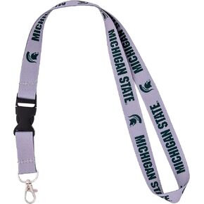 Desert Cactus Michigan State University Lanyard Spartans MSU Car Keys ID Badge Holder Keychain Detachable Breakaway Snap Buckle (Gray)