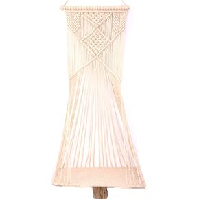 Cat Bed Cat Hammock Macrame Cat Swing Bed Cat Cage Cotton Rope Hanging Cat House Cats Toy Tassel Basket Tapestry (Beige, Only Swing Bed)