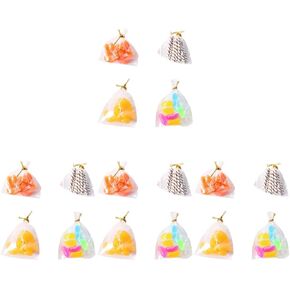 Kisangel 16Packs Dollhouse Mini Foods Toys Mini Candy Sugar Toys Miniature Candy Bag Miniature Food Series for Playset Doll Food Accessories