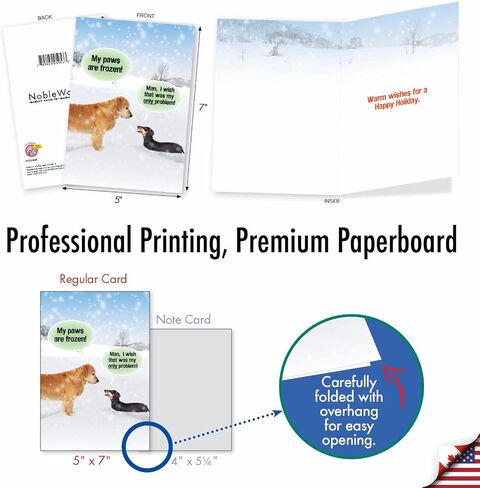 NobleWorks Hysterical Christmas Greeting Card with 5 x 7 Inch Envelope (1 Card) Merry Christmas Holiday My Paws Are Frozen 5953 in Saudi Arabia