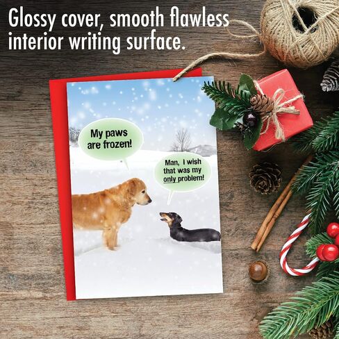 NobleWorks Hysterical Christmas Greeting Card with 5 x 7 Inch Envelope (1 Card) Merry Christmas Holiday My Paws Are Frozen 5953 in Saudi Arabia