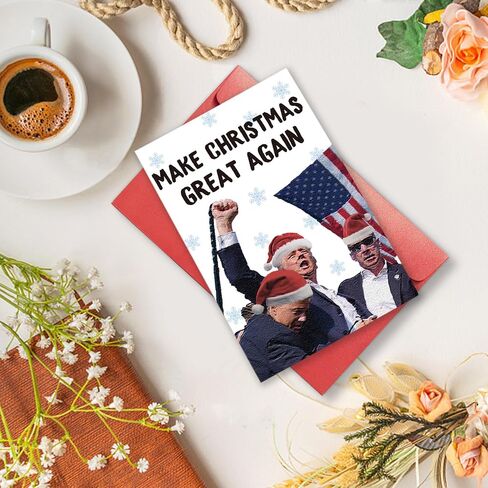 Trump Christmas Gifts Card, Funny Donald Trump Christmas Card Gifts for Mom Dad, Christmas Gifts for Men Woman, Make Christmas Great Again in Saudi Arabia