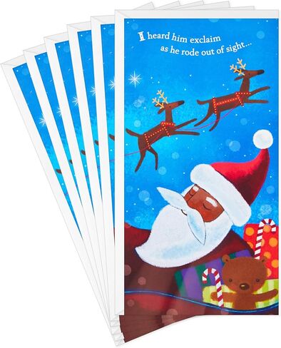 Hallmark Mahogany Christmas Money or Gift Card Holders (6 Cards with Envelopes) Black Santa with Reindeer in Saudi Arabia