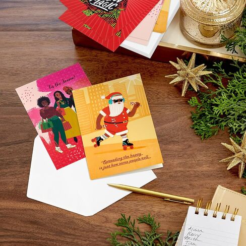 Hallmark Mahogany Christmas Money or Gift Card Holders (6 Cards with Envelopes) Black Santa with Reindeer in Saudi Arabia